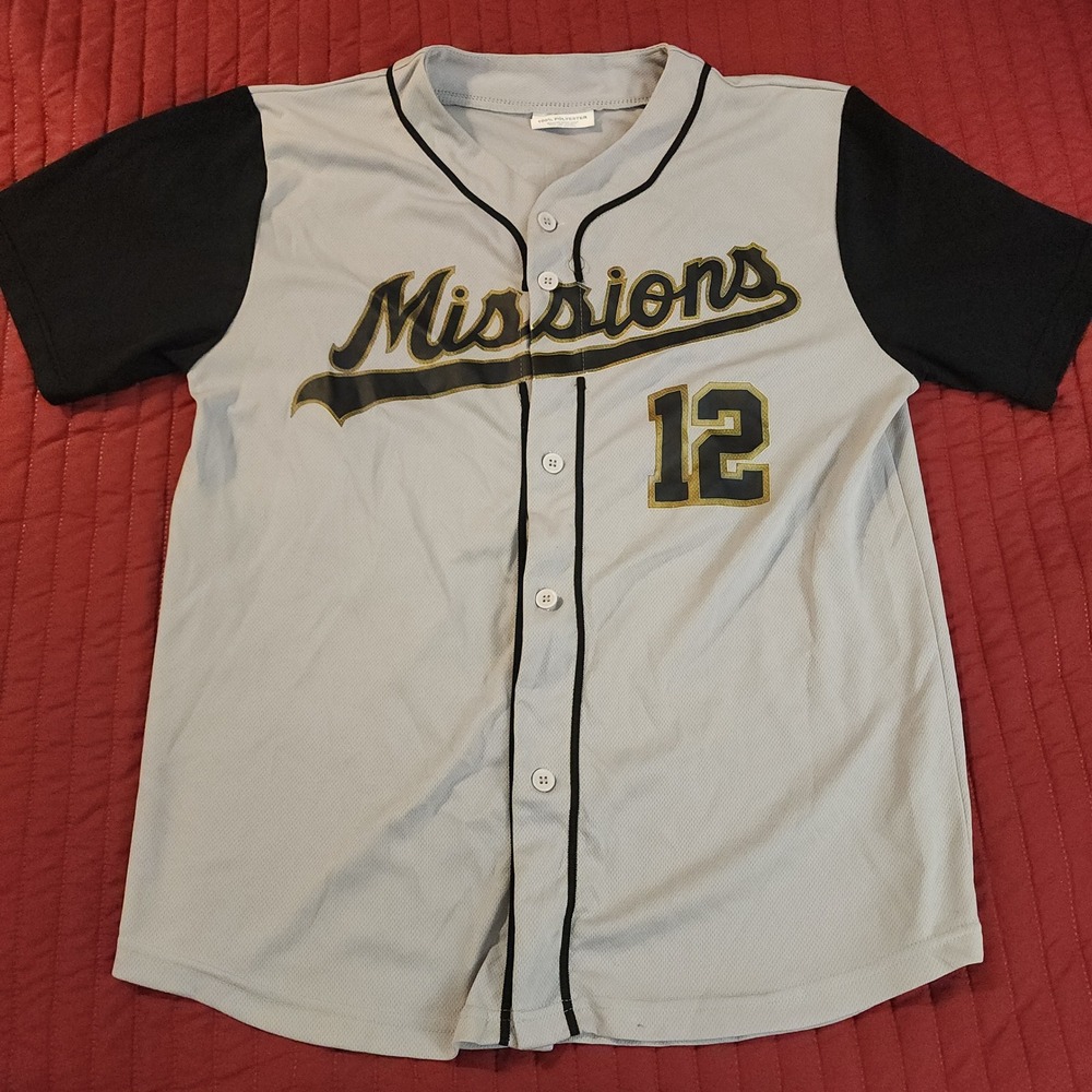 F12 San Antonio Missions Baseball Jersey Mens Medium Gray McCombs Ford West #12